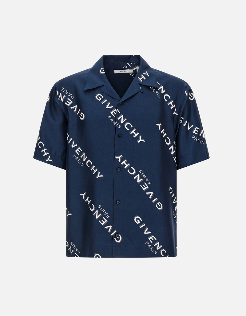 Givenchy メンズシャドウシルクプリントリラックスフィットシャツ