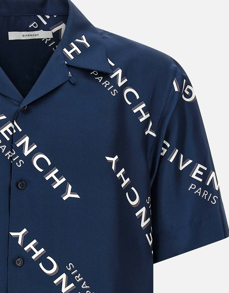 Givenchy メンズシャドウシルクプリントリラックスフィットシャツ