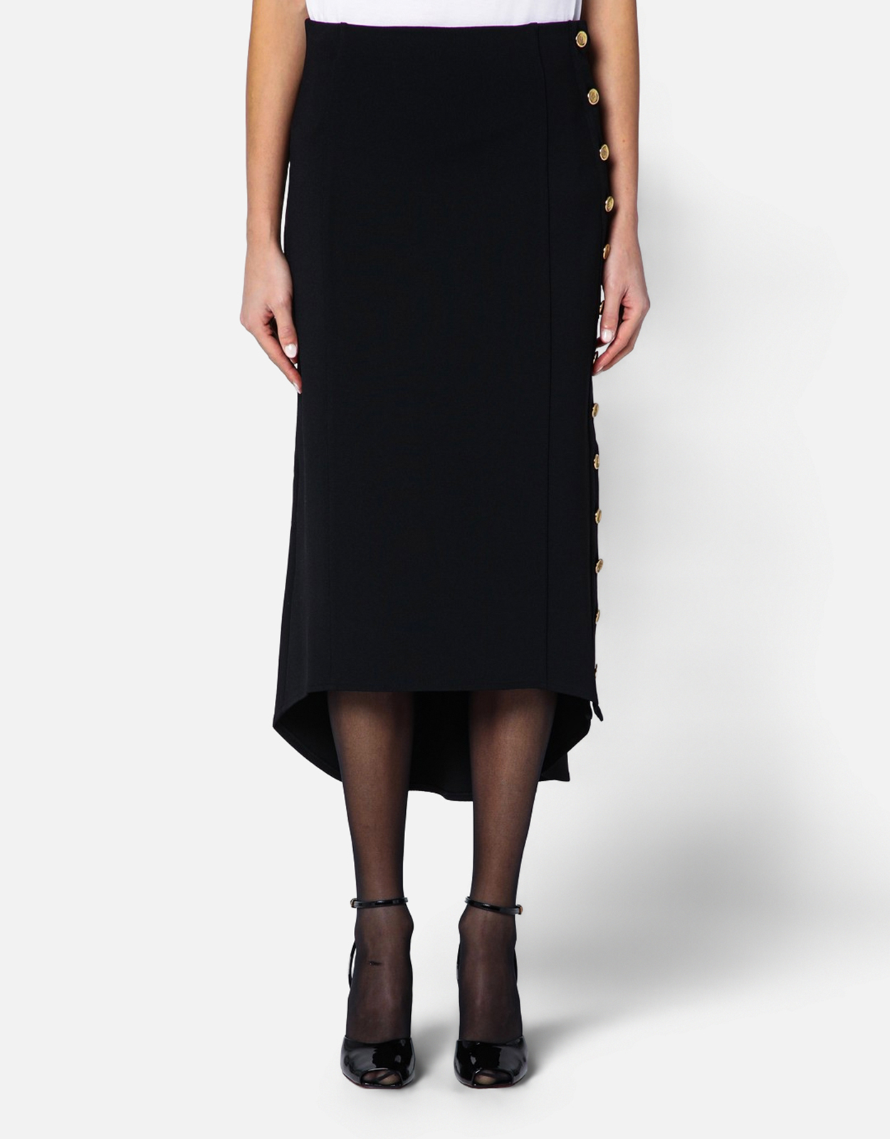 Givenchy Black Milan Stitch Skirt With Buttons　ジバンシィ ボタン付きブラック ミラノ ステッチ スカート Givenchy