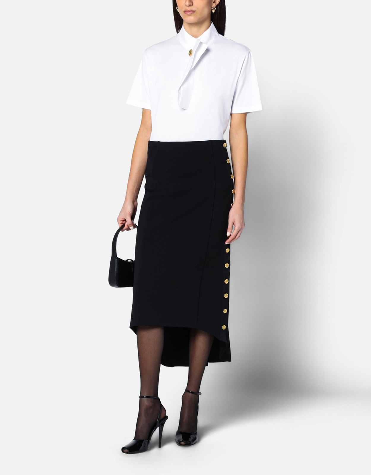 Givenchy ブラックMilanステッチボタンスカート (ドレス) IFCHIC.COM