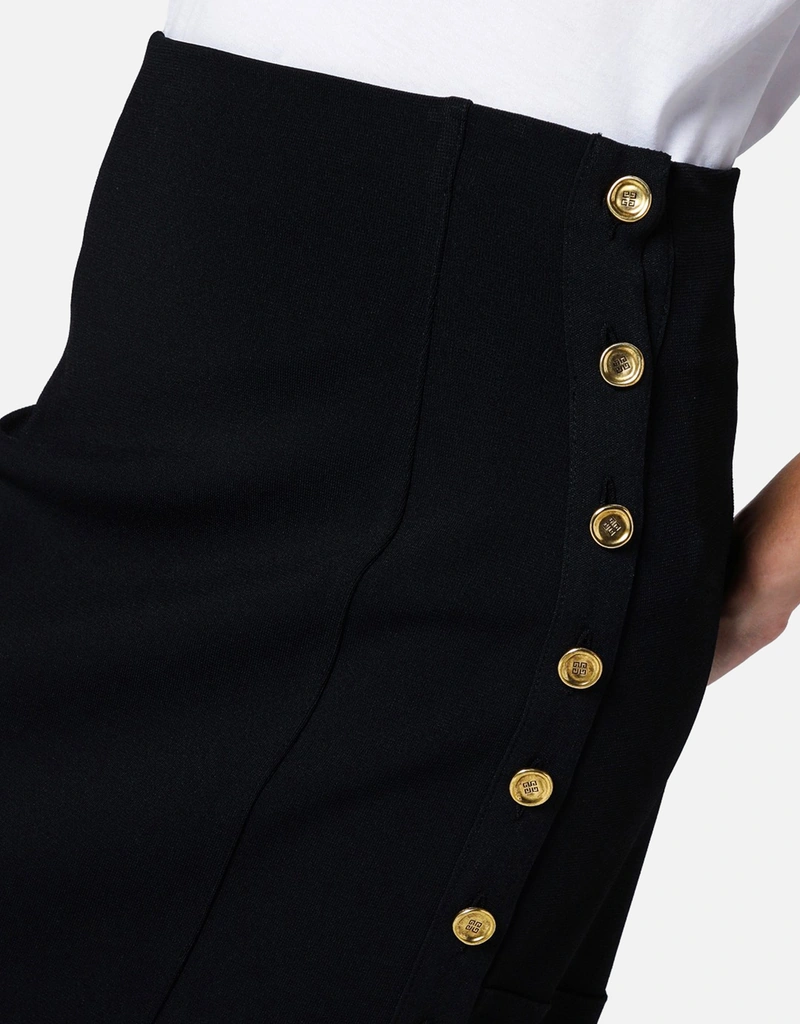 Givenchy ブラックMilanステッチボタンスカート (ドレス) IFCHIC.COM