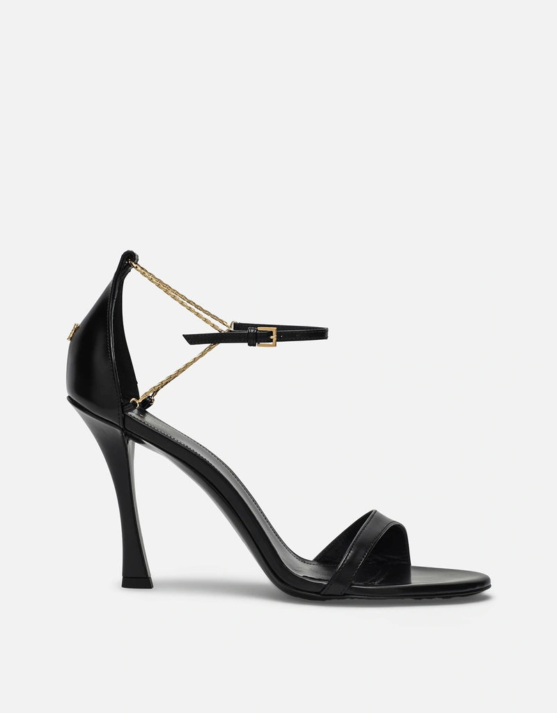 Givenchy 4G リキッド ブラックレザー サンダル (すべての新品) IFCHIC.COM