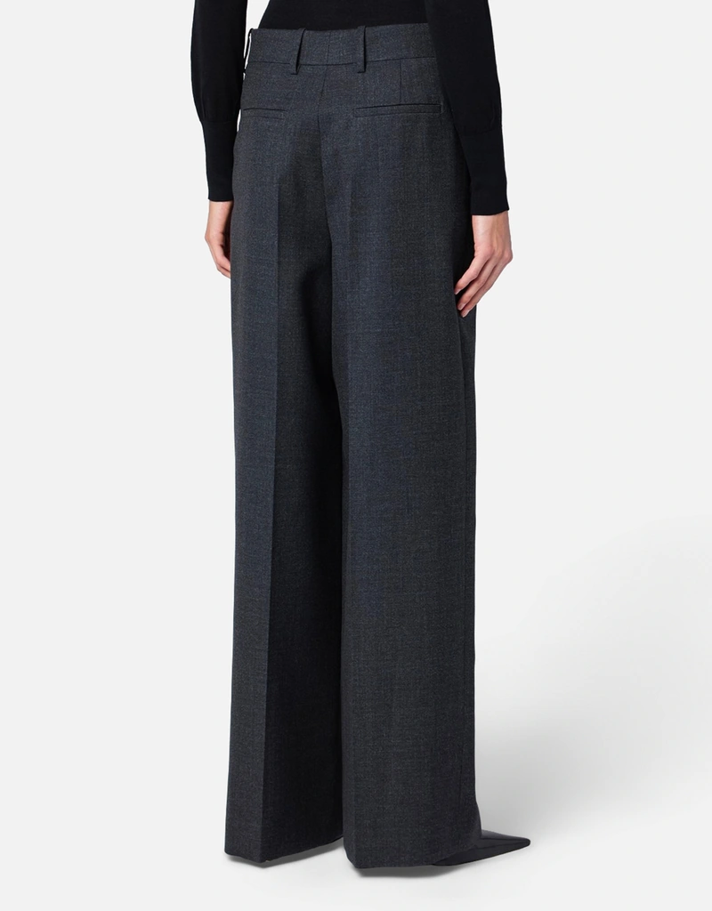 Givenchy ダークグレーウールワイドパンツ (パンツ) IFCHIC.COM