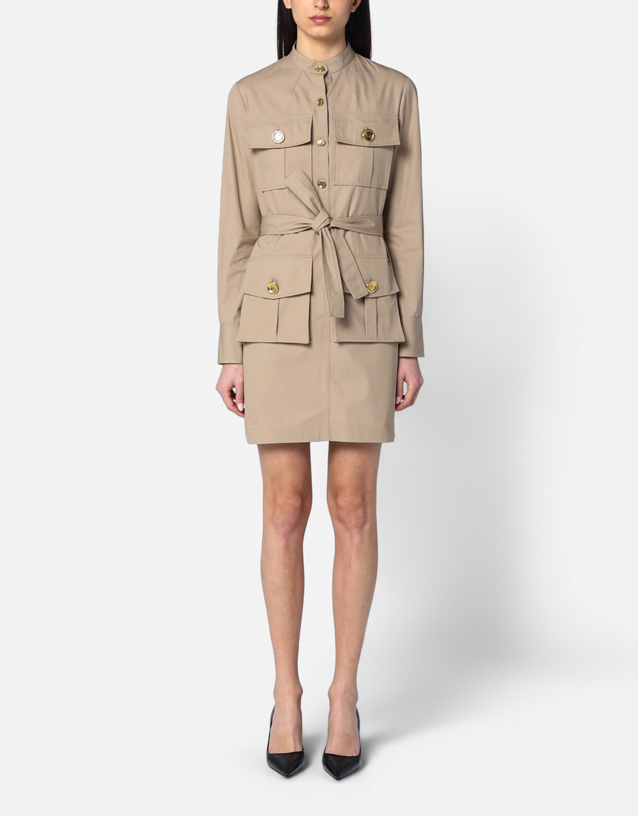 Givenchy Taupe Poplin Safari Dress Givenchy Taupe Poplin Safari Dress