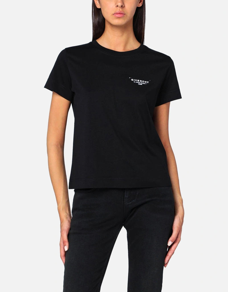 Givenchy ブラックコットンロゴTシャツ (トップス) IFCHIC.COM
