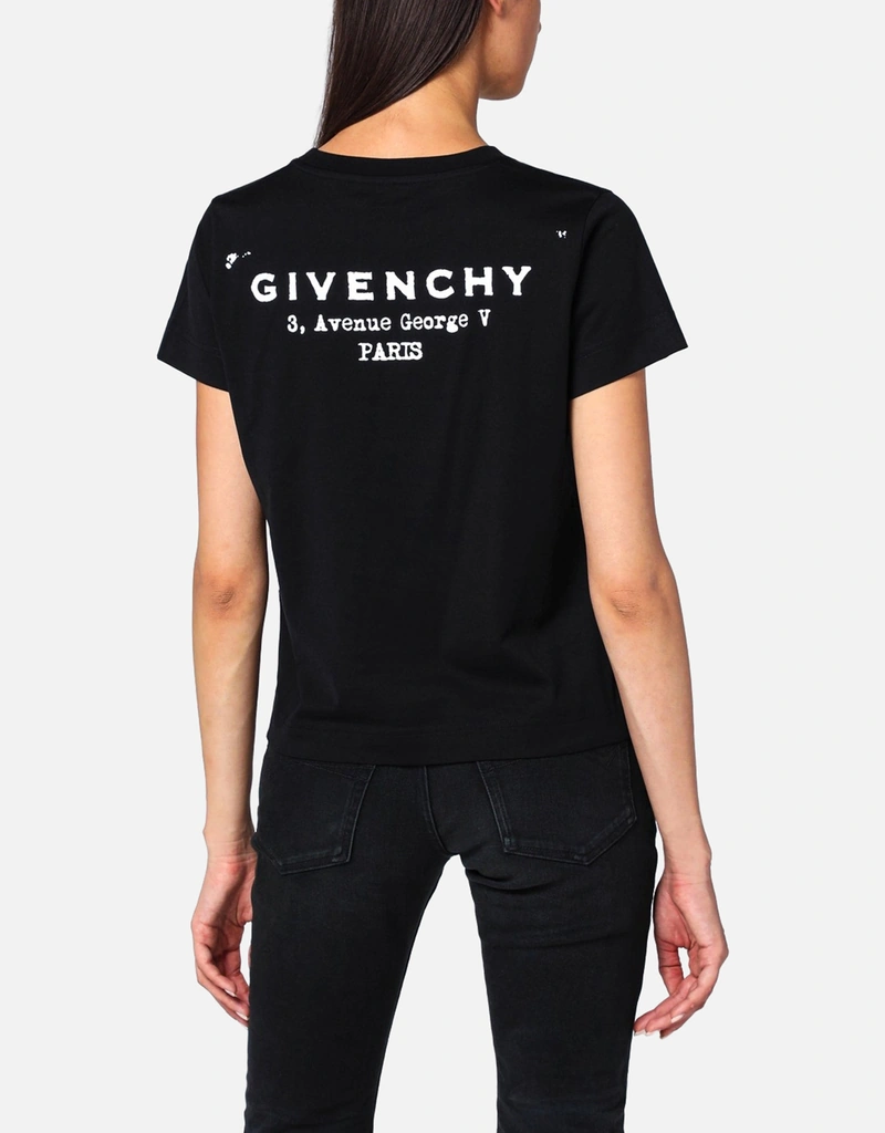 Givenchy ブラックコットンロゴTシャツ (トップス) IFCHIC.COM