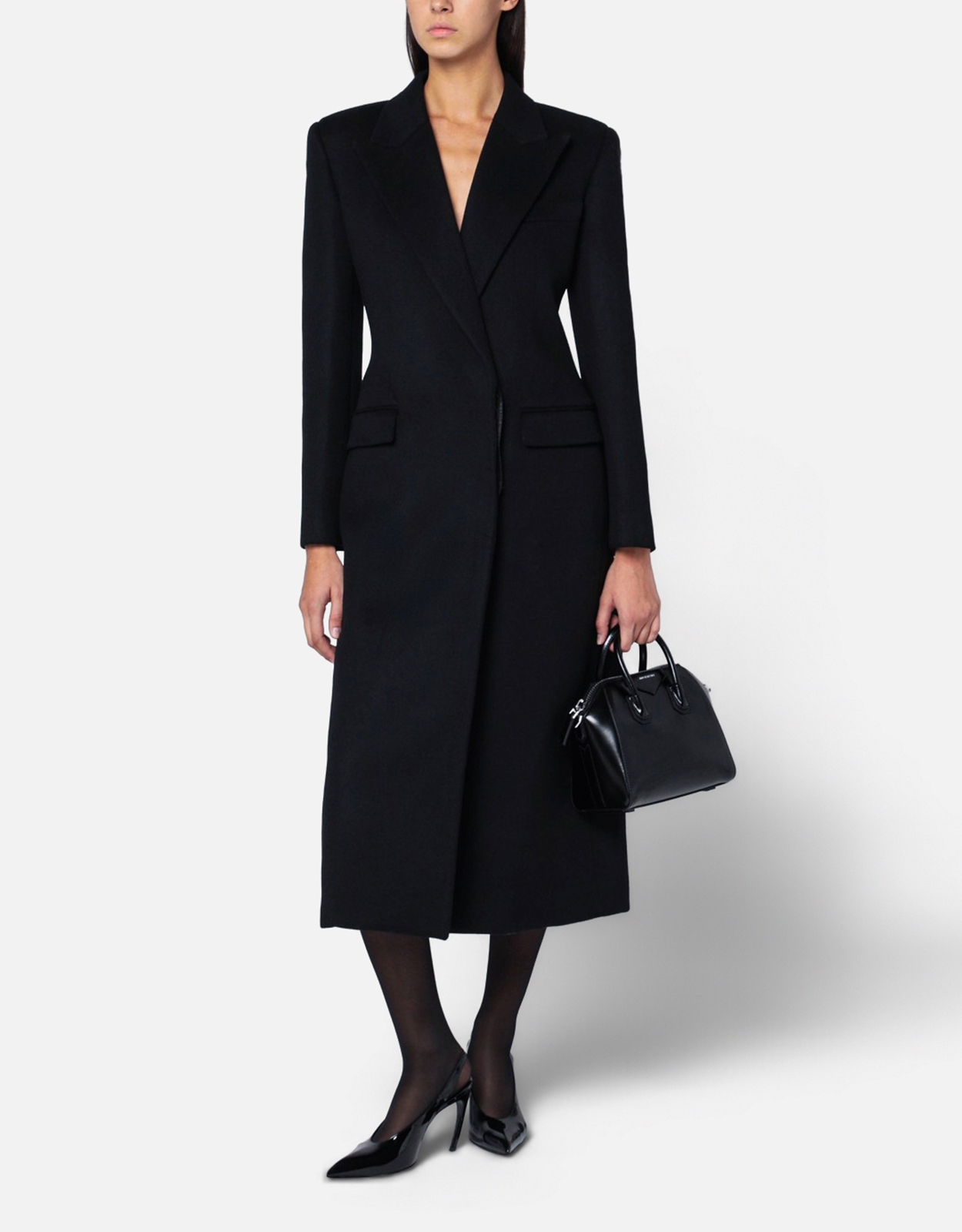 Givenchy ブラックウールコート (すべての新品) IFCHIC.COM