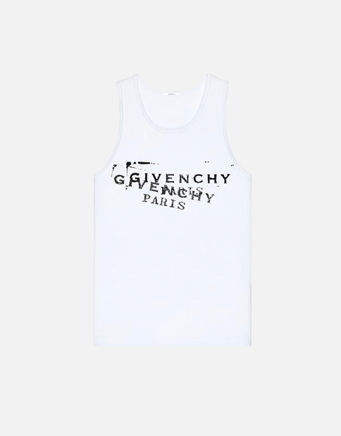 Givenchy メンズ綿素材プリントスリムフィットタンクトップ (すべての