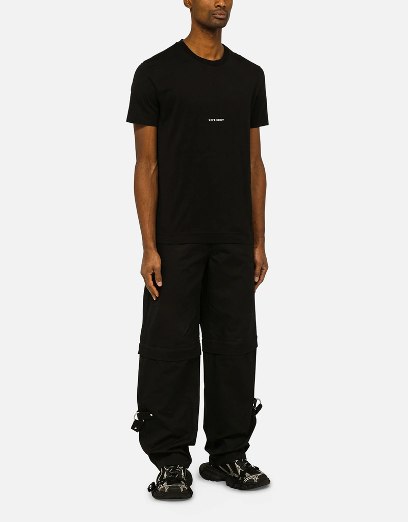 Givenchy メンズブラックコットン取り外し可能裾パンツ (すべての新品