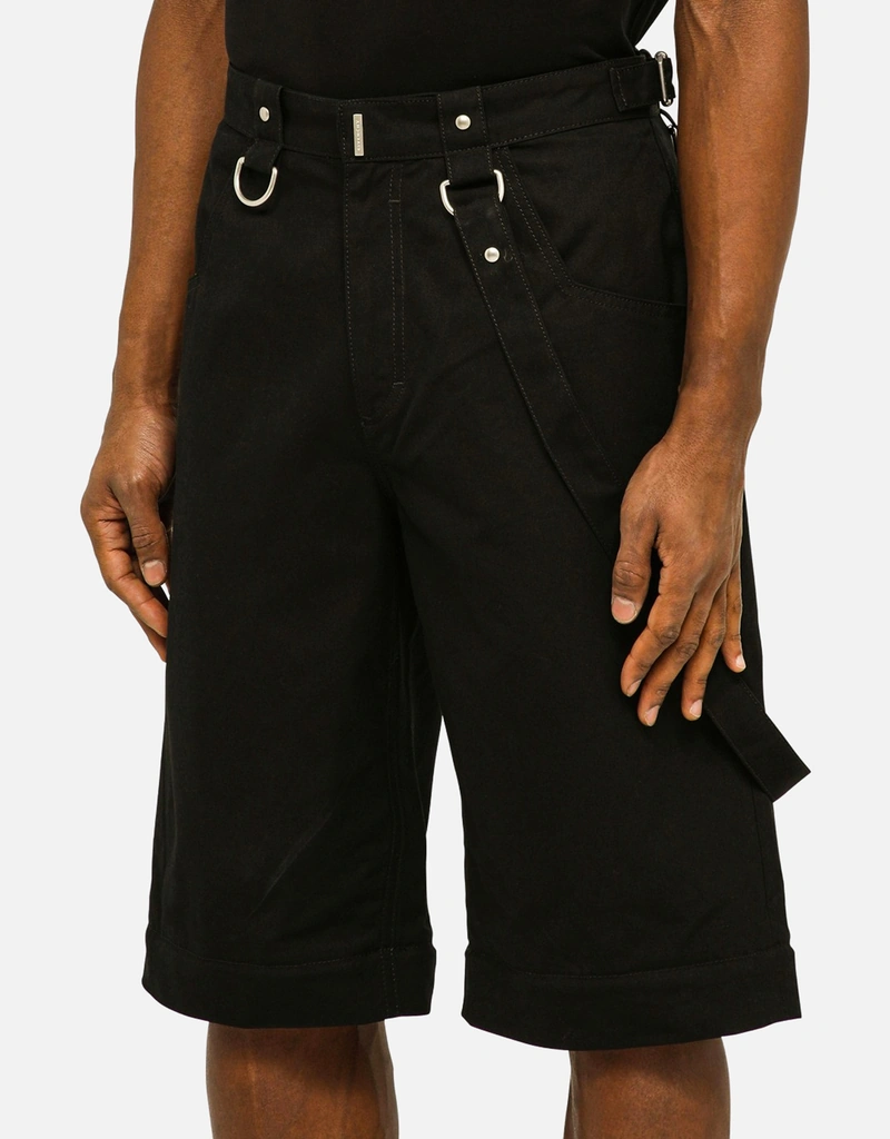 Givenchy メンズブラックコットン取り外し可能裾パンツ (すべての新品