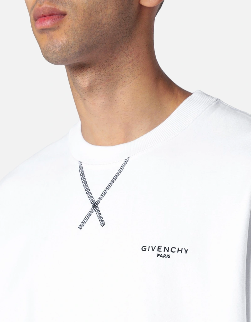 90s ジバンシィGIVENCHY PARIS クレスト刺繍 ラガー スウェット Givenchy メンズ Couture コットン スウェットシャツ 刺繍ロゴ