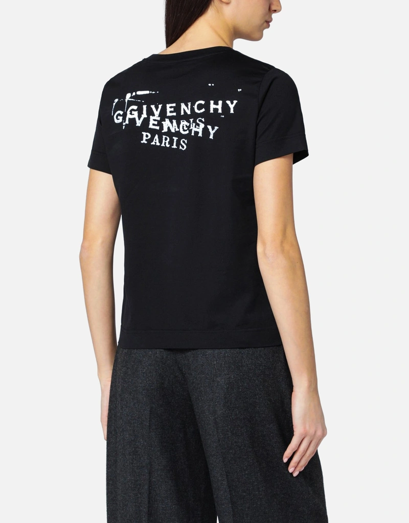 Givenchy ブラックプリントコットンTシャツ (トップス) IFCHIC.COM