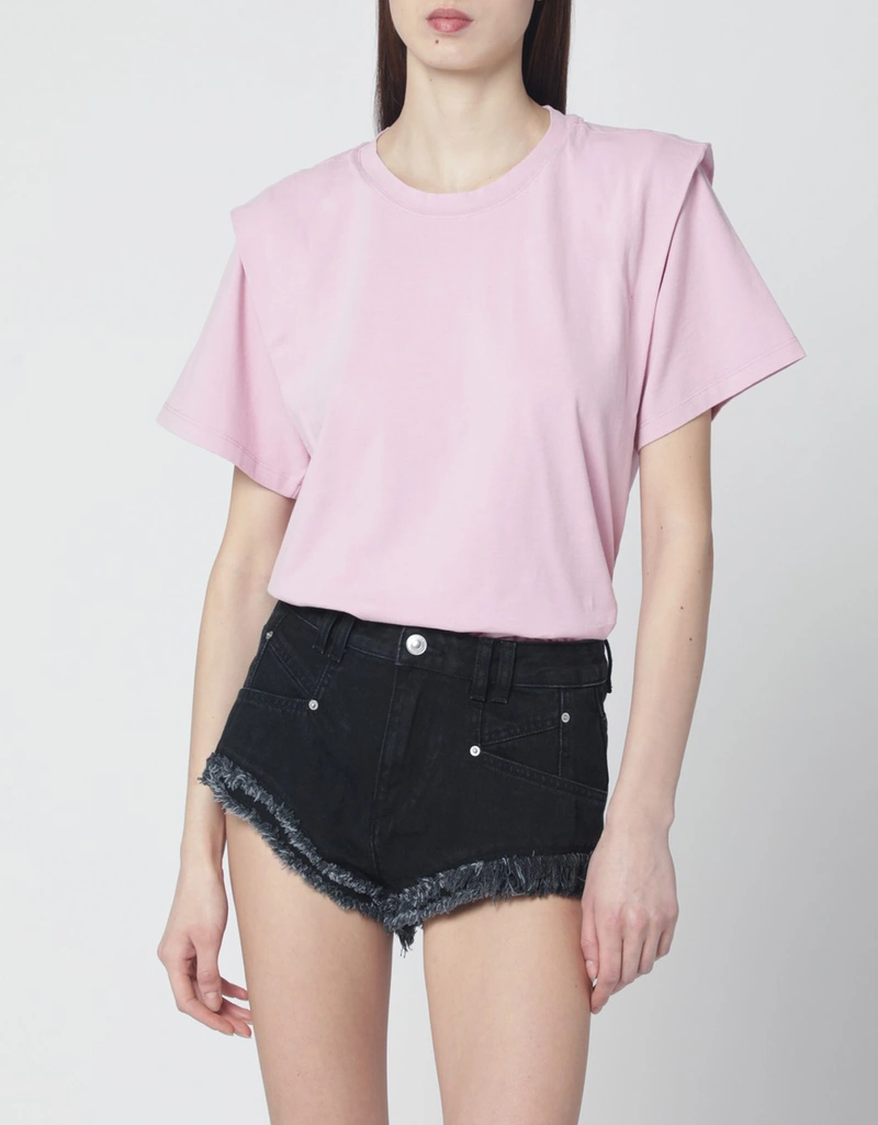Isabel Marant Zelitos pink cotton T-shirt (Tops) IFCHIC.COM