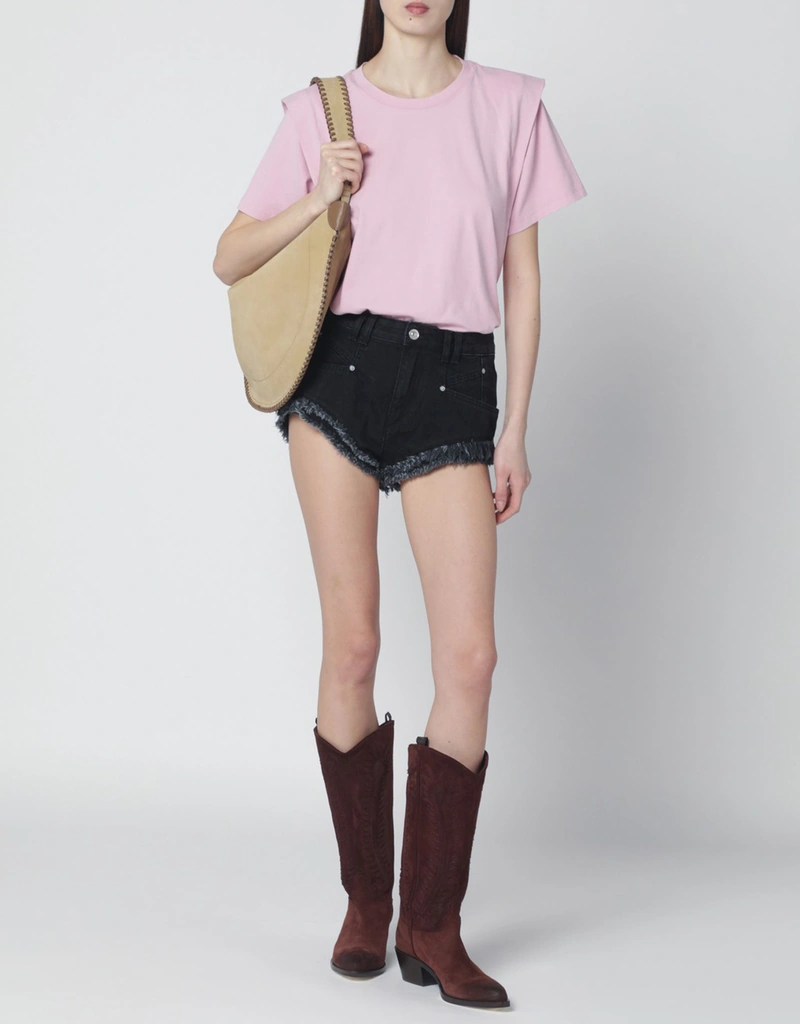 Isabel Marant Zelitos pink cotton T-shirt (Tops) IFCHIC.COM