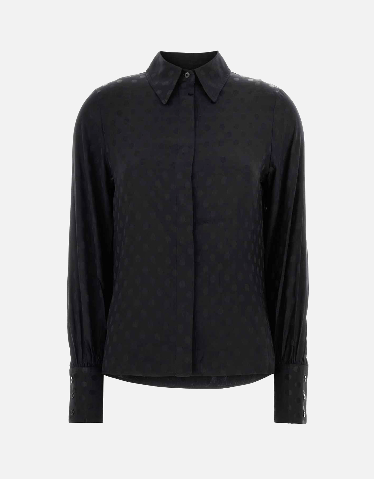 Isabel Marant Black Stretch Silk Polka Dot Shirt - FR 36F