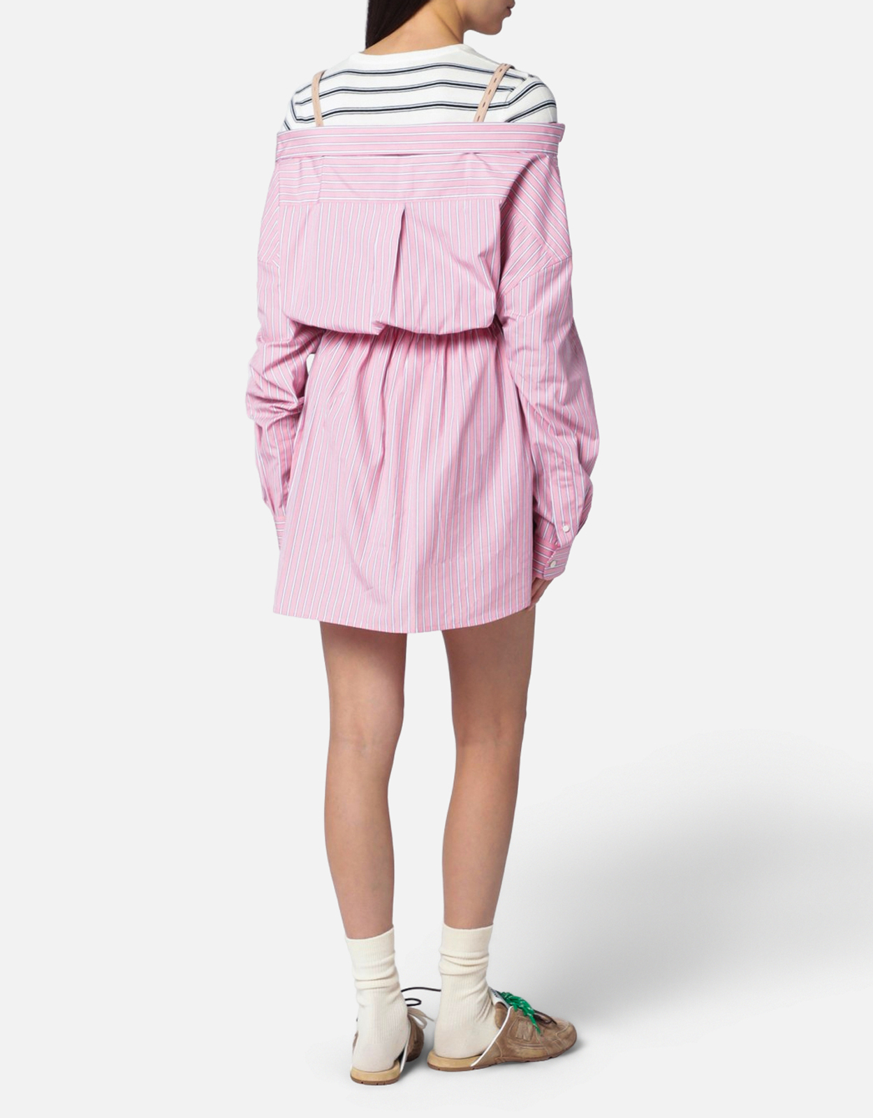 Miu Miu ストライプポプリンフィットドレス (ドレス) IFCHIC.COM