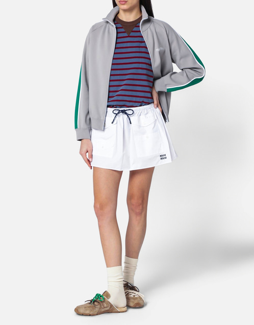 Miu Miu ホワイトコットンミニスカート (ドレス) IFCHIC.COM