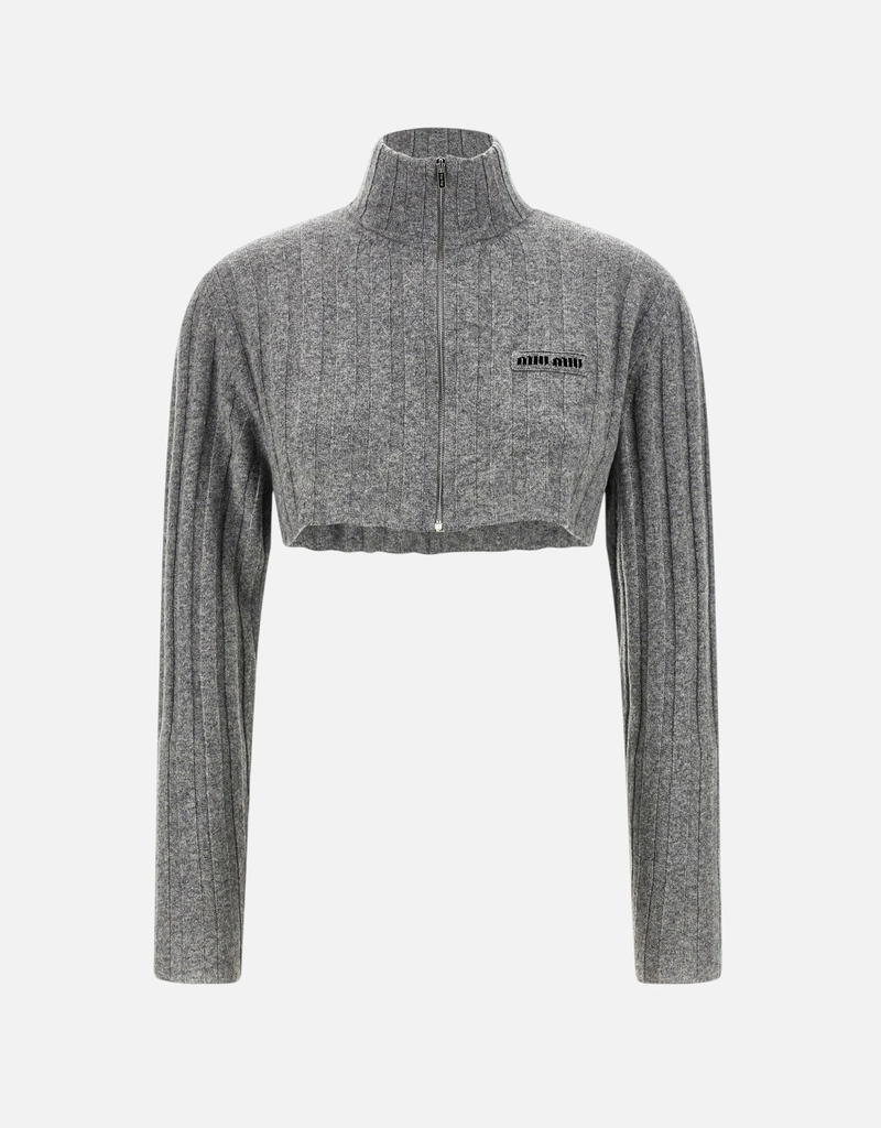 Miu Miu クロップドウールキャッシュミアカーディガン (すべての新品