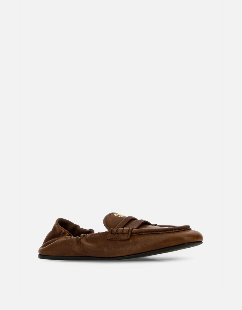 Miu Miu ブラウンナッパレザーラッシュローファー () IFCHIC.COM