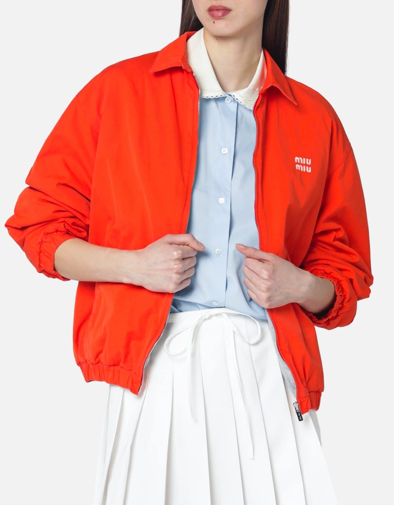 Miu Miu Orange cotton blouson with logo (All New In) IFCHIC.COM