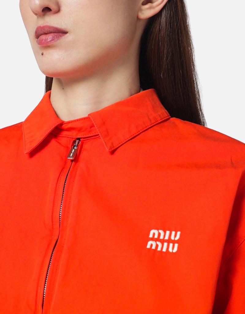 Miu Miu オレンジ コットン ブルゾン ロゴ付き (すべての新品) IFCHIC.COM