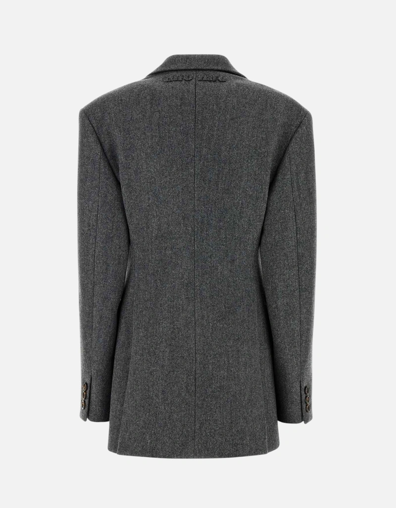 Miu Miu Dark Grey Wool Blazer () IFCHIC.COM