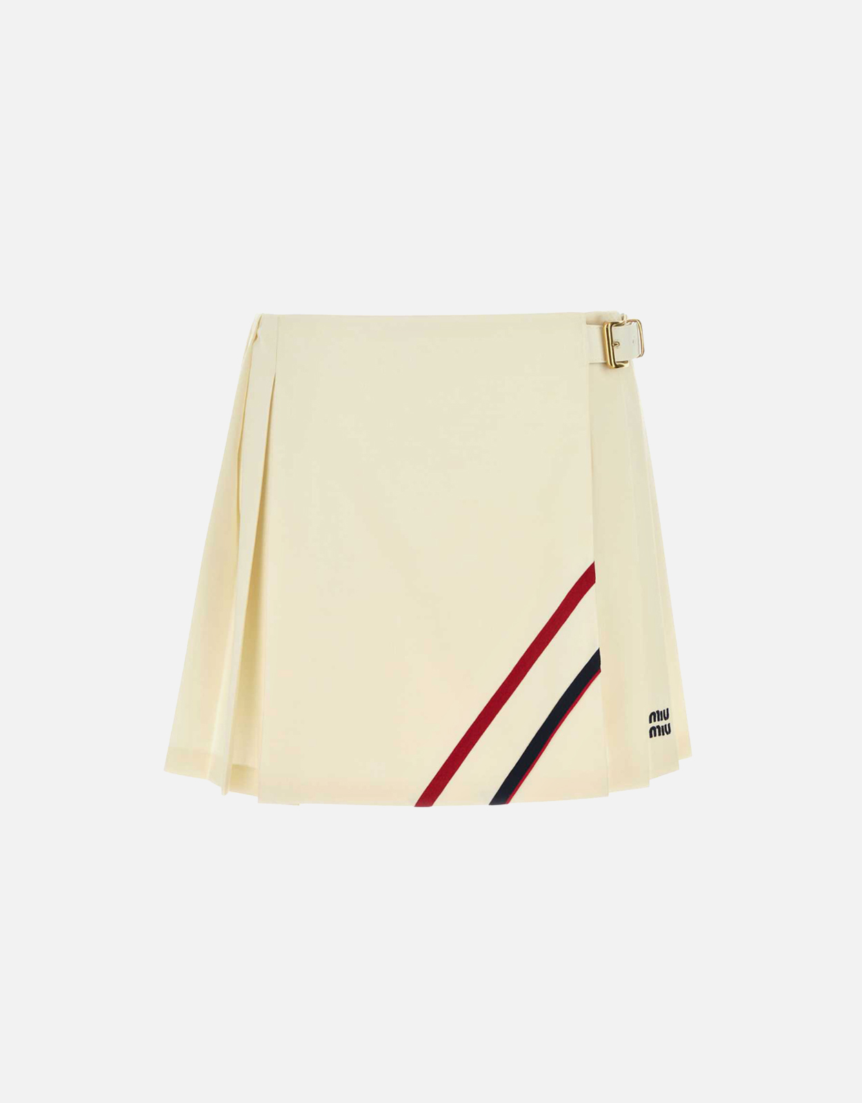Miu Miu Miu Miu Cream Virgin Wool Mohair Mini Skirt - IT 38　ミュウミュウ クリーム バージン ウール モヘア ミニ スカート - IT 38