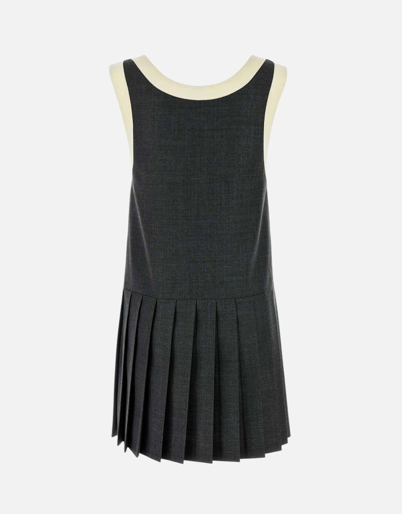 Miu Miu Dark Grey Virgin Wool Mini Dress () IFCHIC.COM Miu Miu Dark Grey Virgin Wool Mini Dress () IFCHIC.COM