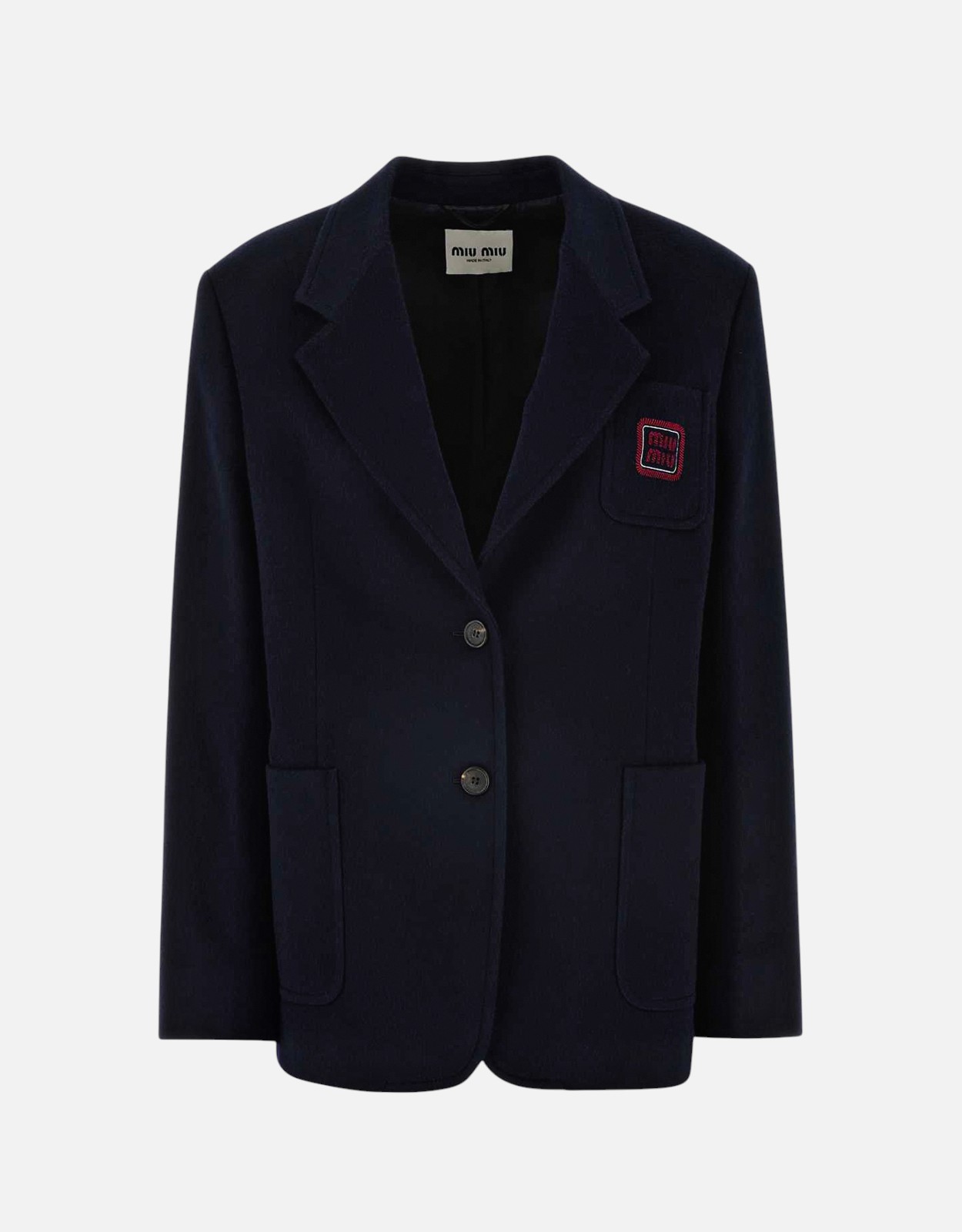 Miu Miu ミッドナイトブルー ウール混紡ブレザー () IFCHIC.COM