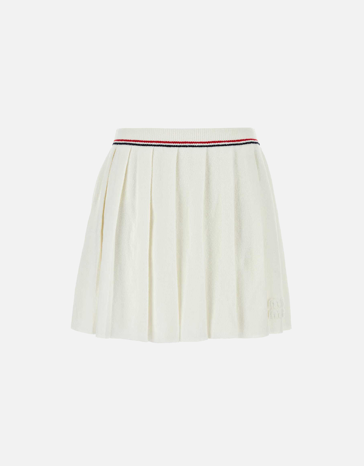 Miu Miu Miu Miu Cotton Stretch Terry Pleated Mini Skirt - IT 40　ミュウミュウ コットン ストレッチ テリー​​ プリーツ ミニ スカート - IT 40