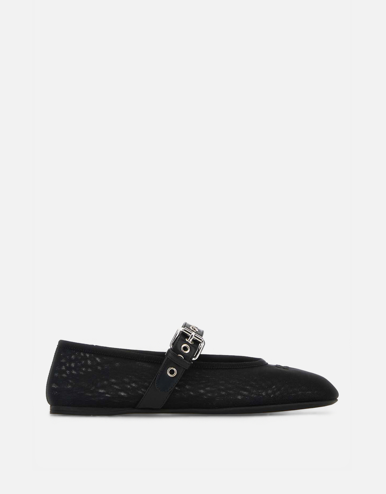 miumiu ナプラック フラットフォーム バレリーナ Miu Miu ブラックメッシュバレリーナフラット () IFCHIC.COM