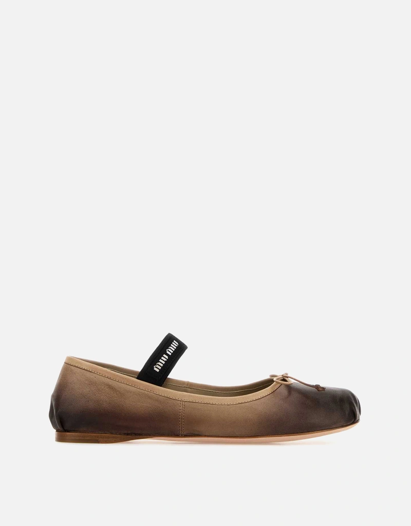 Miu Miu マルチカラーナッパレザーバレリーナフラット () IFCHIC.COM