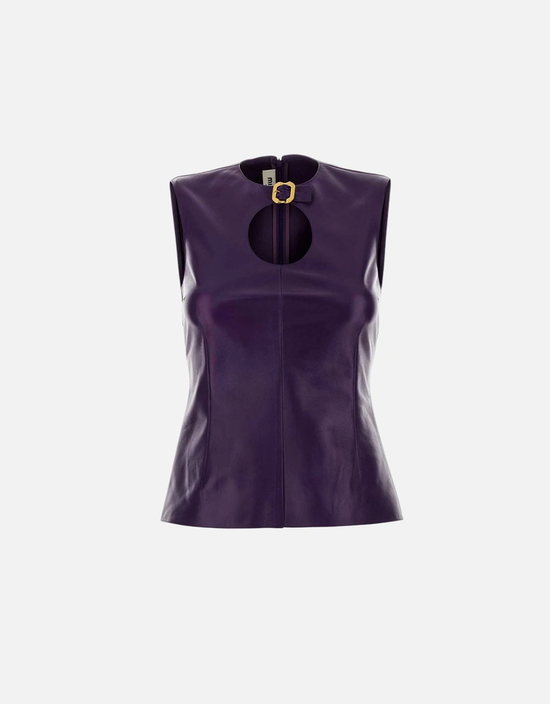 Miu Miu Nappa Leather Top With Buckle (All New In) IFCHIC.COM