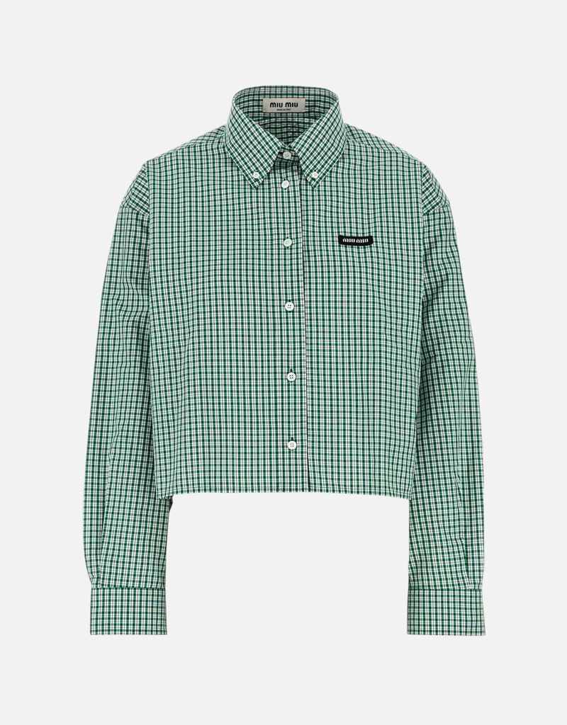 Miu Miu Checked Cotton Shirt (All New In) IFCHIC.COM Miu Miu Checked Cotton Shirt (All New In) IFCHIC.COM