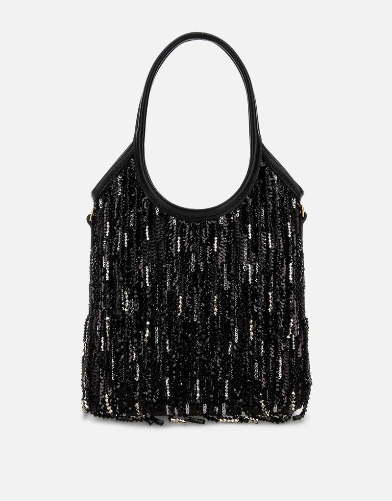 Miu Miu Ivy Satin Crystal And Sequin Fringe Handbag () IFCHIC.COM Miu Miu Ivy Satin Crystal And Sequin Fringe Handbag () IFCHIC.COM