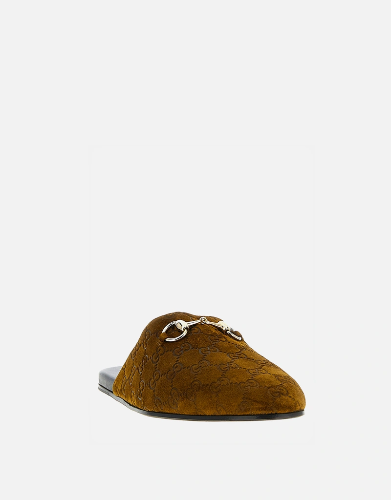 Gucci メンズスエードホースビットフラットミュール () IFCHIC.COM