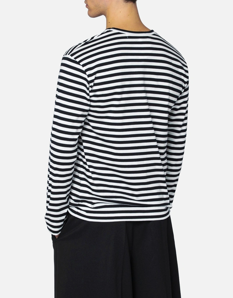 Comme des Garcons Play メンズコットンストライプ長袖トップス