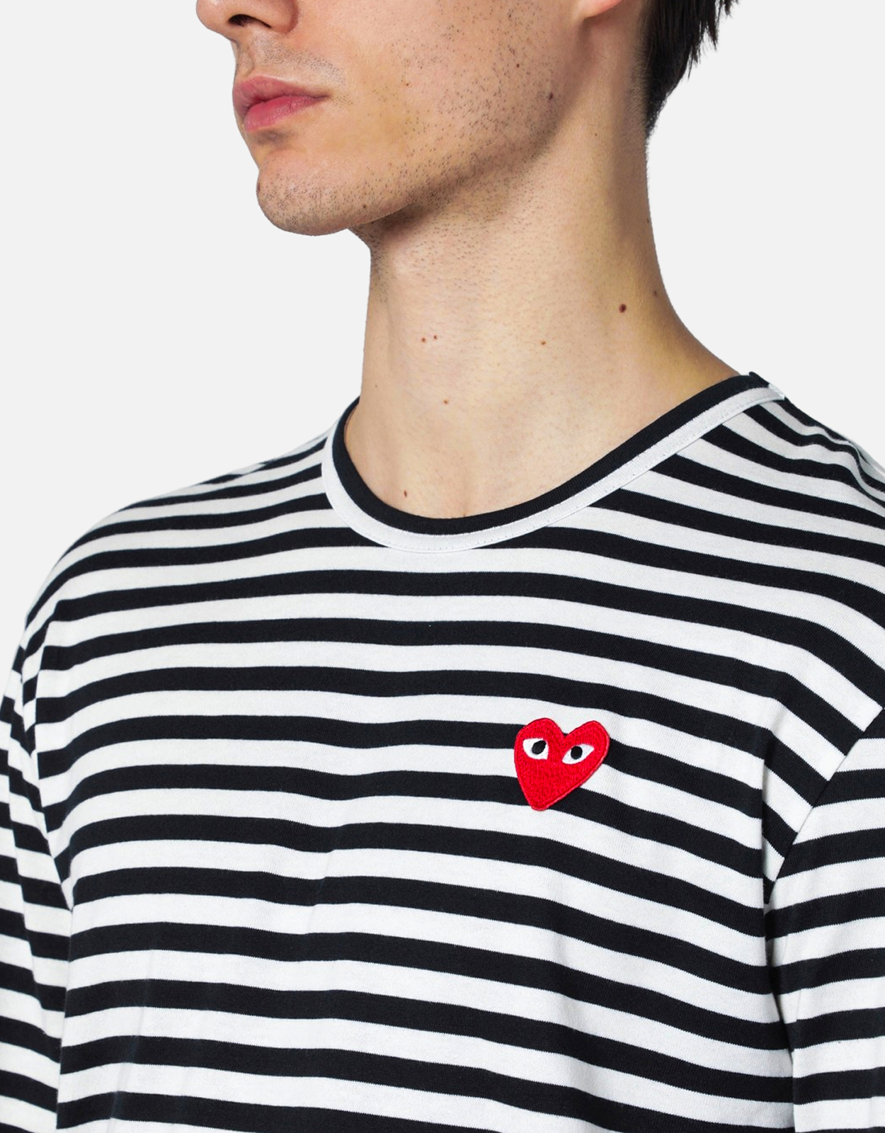 Comme des Garcons Play メンズコットンストライプ長袖トップス