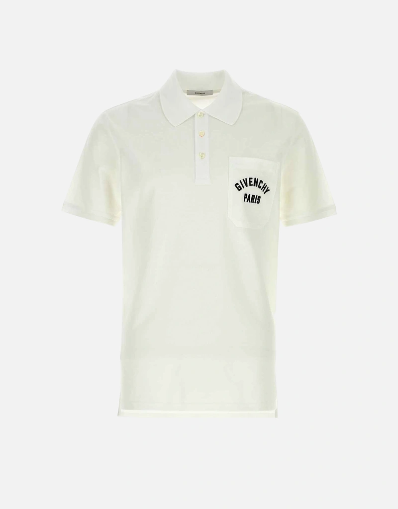 Givenchy メンズホワイトコットンピケポロシャツ (すべての新品