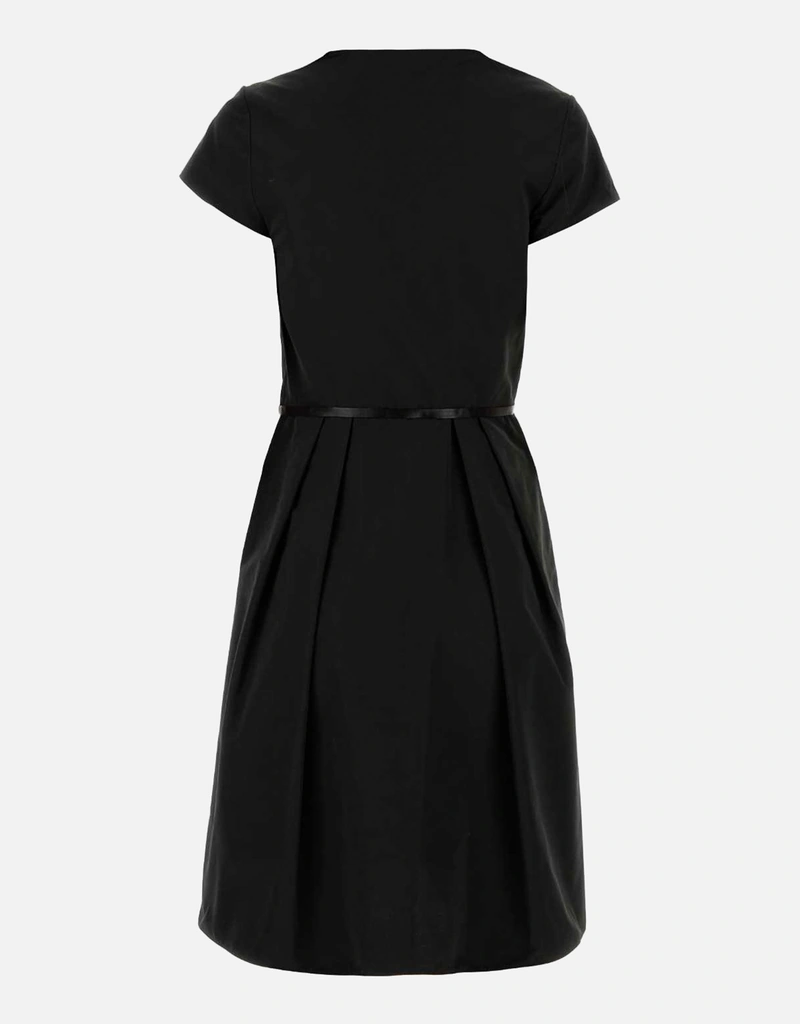 black and white dress shoe Contrast Stitch Polo Knit Black Mini Dress main image 1