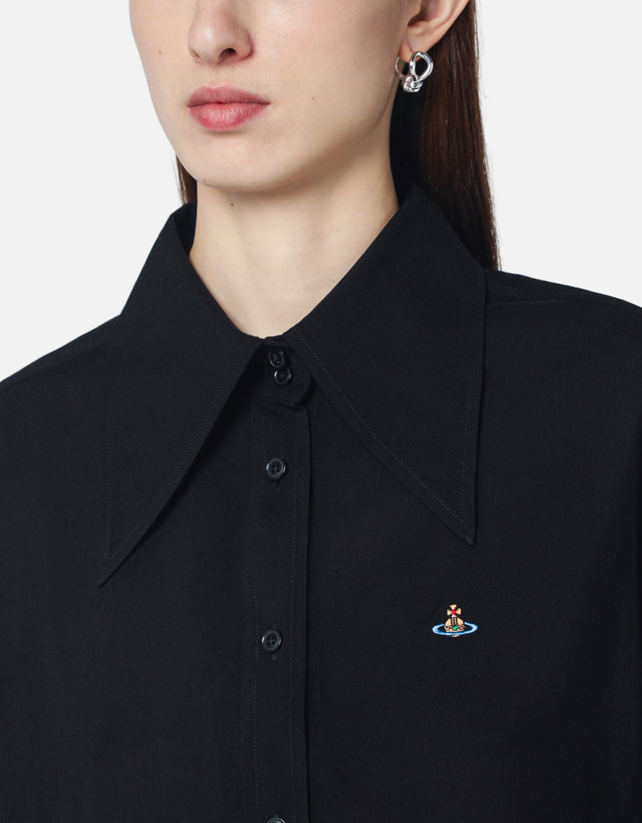 Vivienne Westwood ブラックビスコースオーバーサイズカラーブラウス