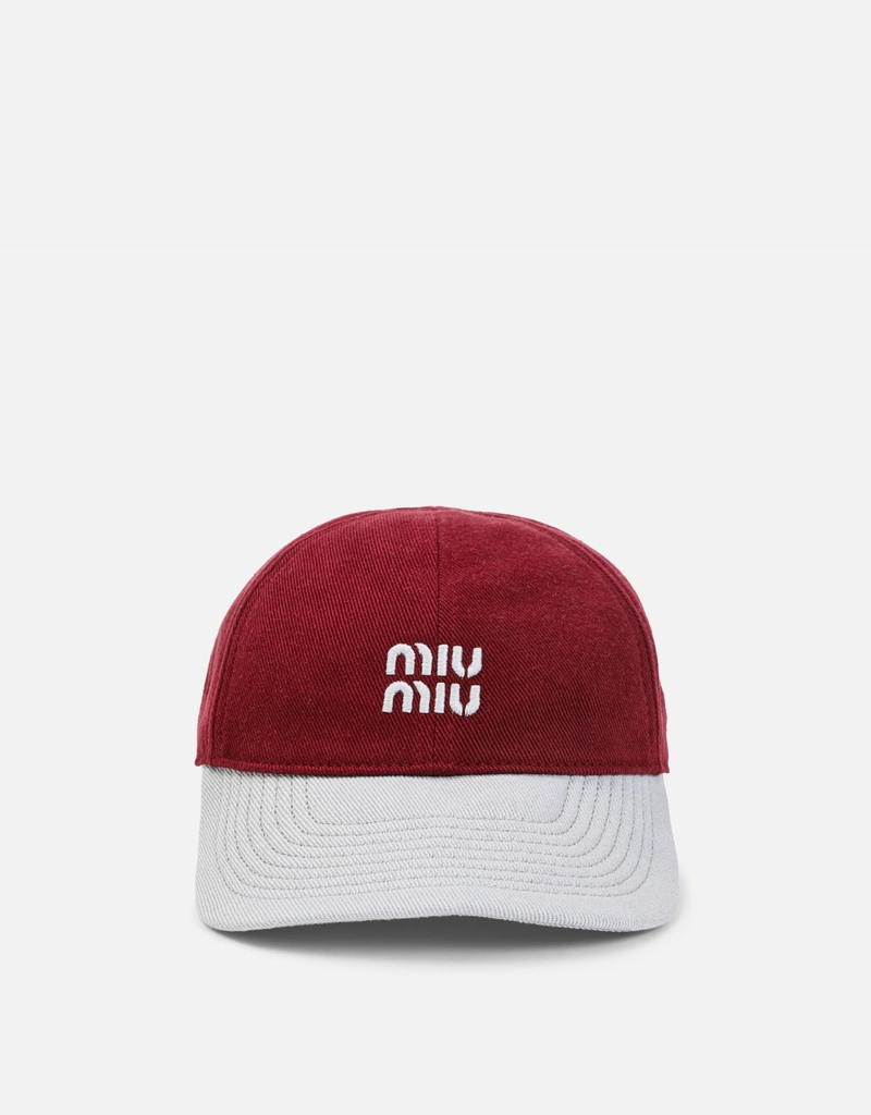 Miu Miu ドリルコットンベースボールキャップ () IFCHIC.COM