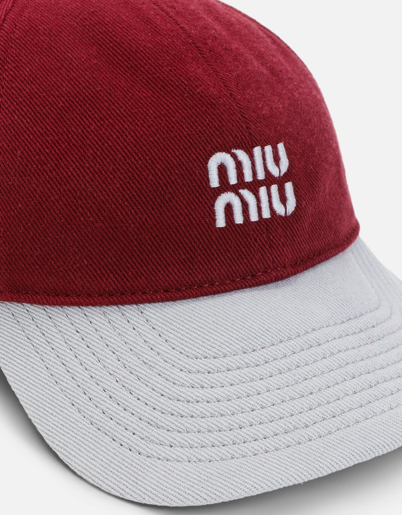Miu Miu ドリルコットンベースボールキャップ () IFCHIC.COM