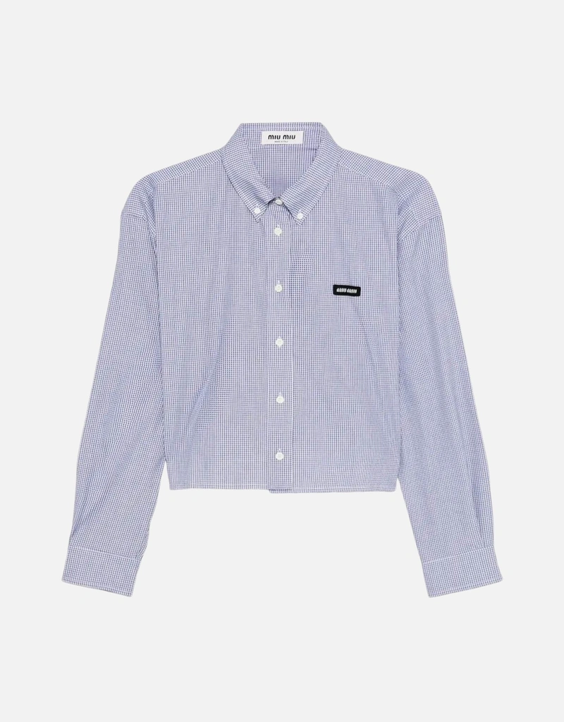 MIUMIU チェック ポプリン シャツ Miu Miu ポプリン チェック柄 スリムフィット シャツ (すべての新品
