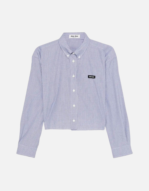 Miu Miu ポプリン チェック柄 スリムフィット シャツ (すべての新品
