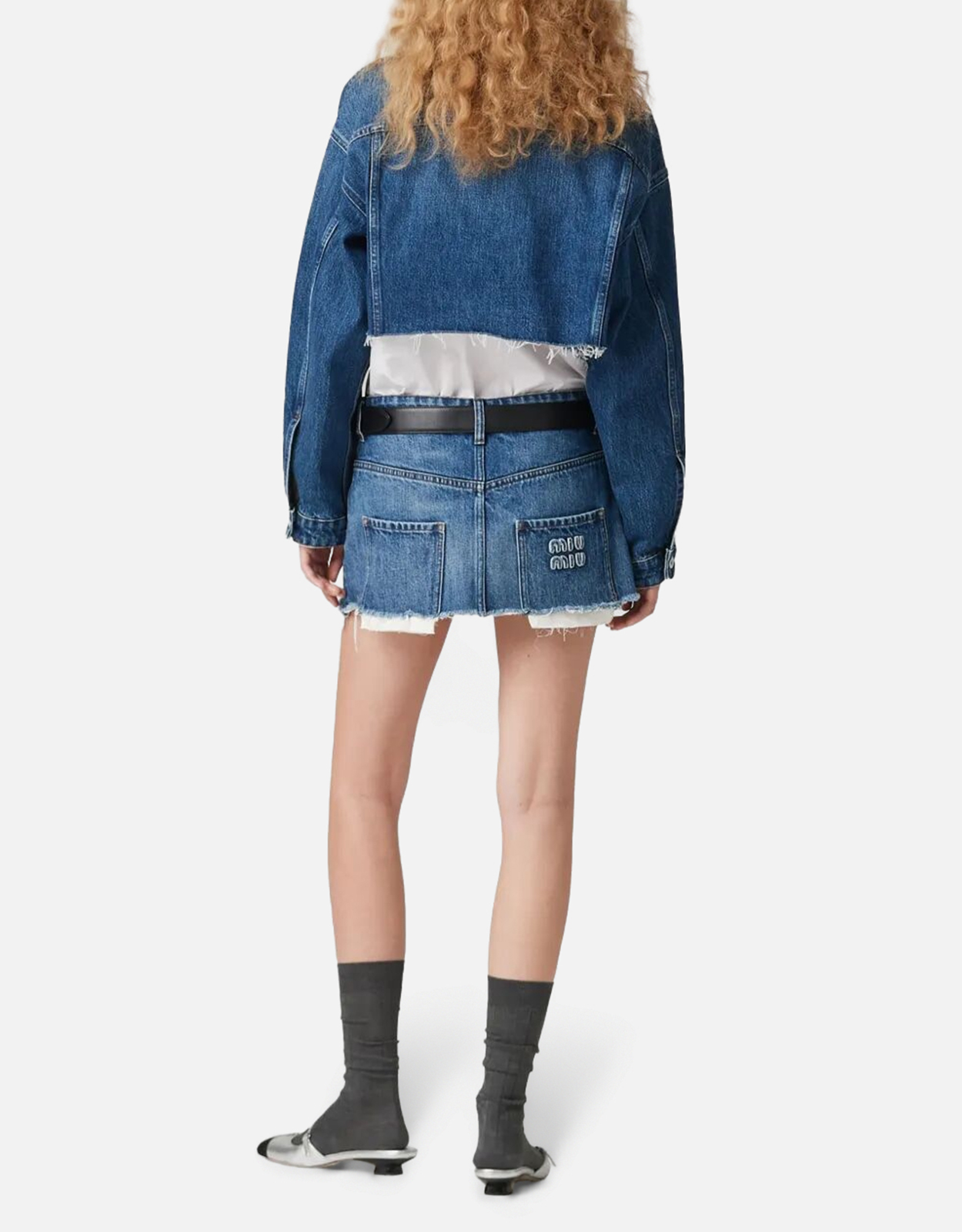 Miu Miu デニムブルゾン クロップドジャケット (すべての新品) IFCHIC.COM