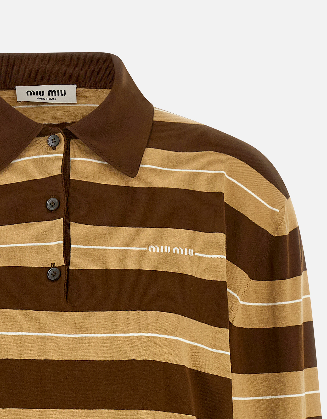 miu miu バーガンディ ニット ポロシャツ Miu Miu インターシャニット