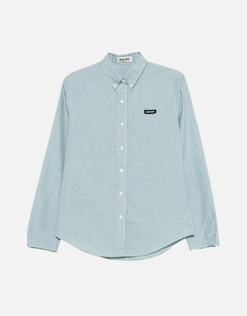 Miu Miu チェック柄コットンストレートフィットシャツ (すべての新品