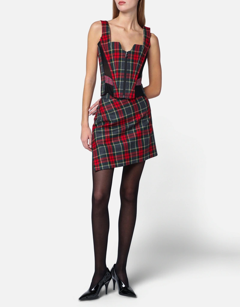 Vivienne Westwood スカーレットタータンバージンウールミニスカート