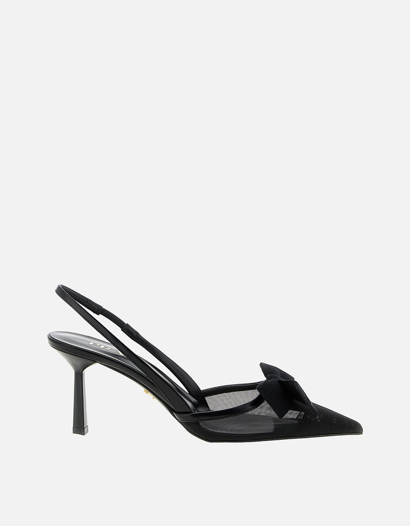 Prada Mesh Slingback With Bow Shoes () IFCHIC.COM